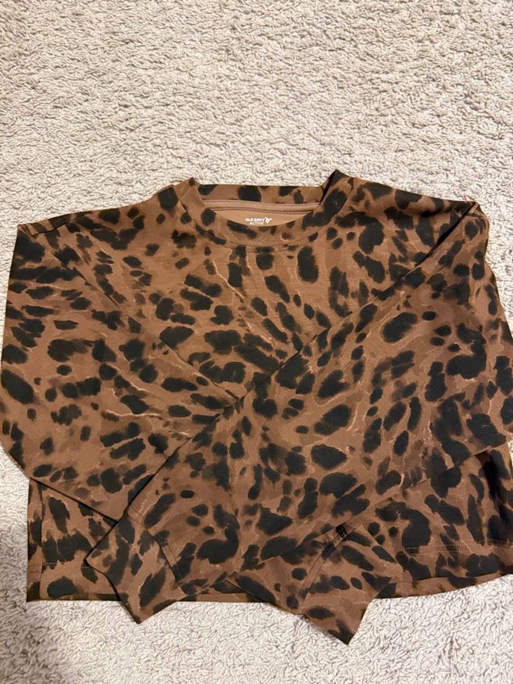 Old Navy Brown and Black Leopard Print Sweatshirt